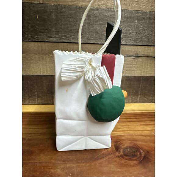 ceramic luminary bag snowman with top hat 9” - Picture 7 of 7